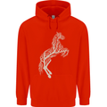 Tree Horse Ecology Equestrian Mens 80% Cotton Hoodie Bright Red