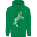 Tree Horse Ecology Equestrian Mens 80% Cotton Hoodie Irish Green