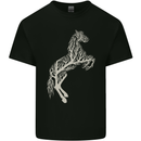 Tree Horse Ecology Equestrian Mens Cotton T-Shirt Tee Top Black