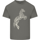Tree Horse Ecology Equestrian Mens Cotton T-Shirt Tee Top Charcoal