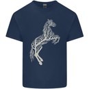 Tree Horse Ecology Equestrian Mens Cotton T-Shirt Tee Top Navy Blue