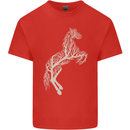 Tree Horse Ecology Equestrian Mens Cotton T-Shirt Tee Top Red
