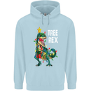 Tree Rex T-Rex Funny Christmas Dinosaur Childrens Kids Hoodie Light Blue