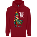 Tree Rex T-Rex Funny Christmas Dinosaur Childrens Kids Hoodie Red