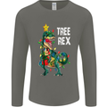 Tree Rex T-Rex Funny Christmas Dinosaur Mens Long Sleeve T-Shirt Charcoal