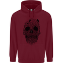Tree Skull Mens 80% Cotton Hoodie Maroon