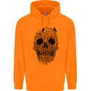 Tree Skull Mens 80% Cotton Hoodie Orange