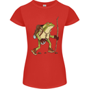 Trekking Hiking Rambling Frog Toad Funny Womens Petite Cut T-Shirt Red