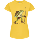 Trekking Hiking Rambling Frog Toad Funny Womens Petite Cut T-Shirt Yellow