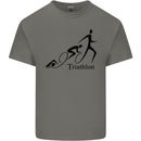 Triathlon Running Swimming Cycling Kids T-Shirt Childrens Charcoal
