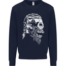 Tribal Viking Skull Mens Sweatshirt Jumper Navy Blue