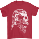 Tribal Viking Skull Mens T-Shirt Cotton Gildan Red