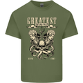 Trident Skull Scuba Diving Octopus Cthulhu Mens Cotton T-Shirt Tee Top Military Green