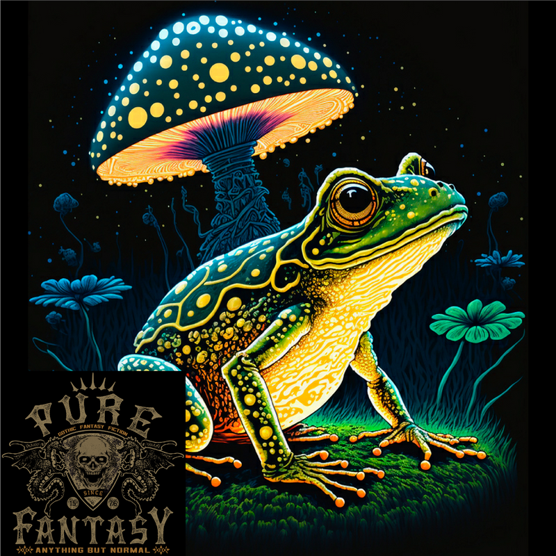 A Trippy Frog Magic Mushrooms LSD Mens Cotton T-Shirt Tee Top