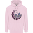 Trippy Magic Mushroom Moon LSD Psychedelic Mens 80% Cotton Hoodie Light Pink