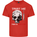 Trust Me I'm a Doctor Skull Gothic Skeleton Mens Cotton T-Shirt Tee Top Red