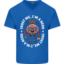 Trust Me I'm a Nerd Geek Graduate Brainy Mens V-Neck Cotton T-Shirt Royal Blue