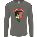 Trust No One Devil Demon 2 Faced Satan Mens Long Sleeve T-Shirt Charcoal
