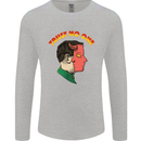 Trust No One Devil Demon 2 Faced Satan Mens Long Sleeve T-Shirt Sports Grey