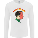 Trust No One Devil Demon 2 Faced Satan Mens Long Sleeve T-Shirt White