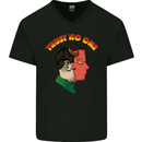 Trust No One Devil Demon 2 Faced Satan Mens V-Neck Cotton T-Shirt Black