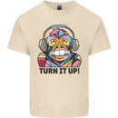 Turn It Up Monkey DJ Headphones Music Mens Cotton T-Shirt Tee Top Natural