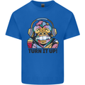 Turn It Up Monkey DJ Headphones Music Mens Cotton T-Shirt Tee Top Royal Blue