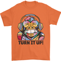Turn It Up Monkey DJ Headphones Music Mens T-Shirt 100% Cotton Orange