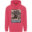 Two Wheels Biker Motorcycle Motorbike Childrens Kids Hoodie Heliconia