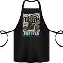Two Wheels Biker Motorcycle Motorbike Cotton Apron 100% Organic Black