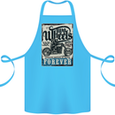 Two Wheels Biker Motorcycle Motorbike Cotton Apron 100% Organic Turquoise