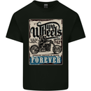 Two Wheels Biker Motorcycle Motorbike Mens Cotton T-Shirt Tee Top Black