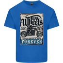 Two Wheels Biker Motorcycle Motorbike Mens Cotton T-Shirt Tee Top Royal Blue