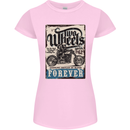 Two Wheels Biker Motorcycle Motorbike Womens Petite Cut T-Shirt Light Pink