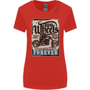 Two Wheels Biker Motorcycle Motorbike Womens Wider Cut T-Shirt Red