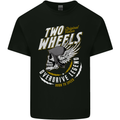 Two Wheels Motorcycle Motorbike Biker Mens Cotton T-Shirt Tee Top Black