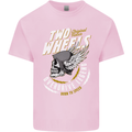 Two Wheels Motorcycle Motorbike Biker Mens Cotton T-Shirt Tee Top Light Pink