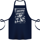 UFO's Attack! Aliens Out of Space Cotton Apron 100% Organic Navy Blue