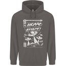 UFO's Attack! Aliens Out of Space Mens 80% Cotton Hoodie Charcoal