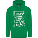 UFO's Attack! Aliens Out of Space Mens 80% Cotton Hoodie Irish Green