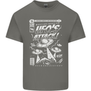 UFO's Attack! Aliens Out of Space Mens Cotton T-Shirt Tee Top Charcoal