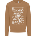 UFO's Attack! Aliens Out of Space Mens Sweatshirt Jumper Caramel Latte
