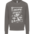 UFO's Attack! Aliens Out of Space Mens Sweatshirt Jumper Charcoal