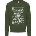 UFO's Attack! Aliens Out of Space Mens Sweatshirt Jumper Forest Green