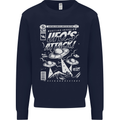UFO's Attack! Aliens Out of Space Mens Sweatshirt Jumper Navy Blue