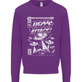 UFO's Attack! Aliens Out of Space Mens Sweatshirt Jumper Purple