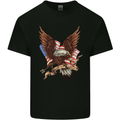 USA Eagle Flag America Patriotic July 4th Mens Cotton T-Shirt Tee Top Black