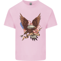 USA Eagle Flag America Patriotic July 4th Mens Cotton T-Shirt Tee Top Light Pink