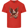 USA Eagle Flag America Patriotic July 4th Mens Cotton T-Shirt Tee Top Red