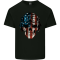 USA Flag Biker Skull Motorcycle Motorbike Mens Cotton T-Shirt Tee Top Black